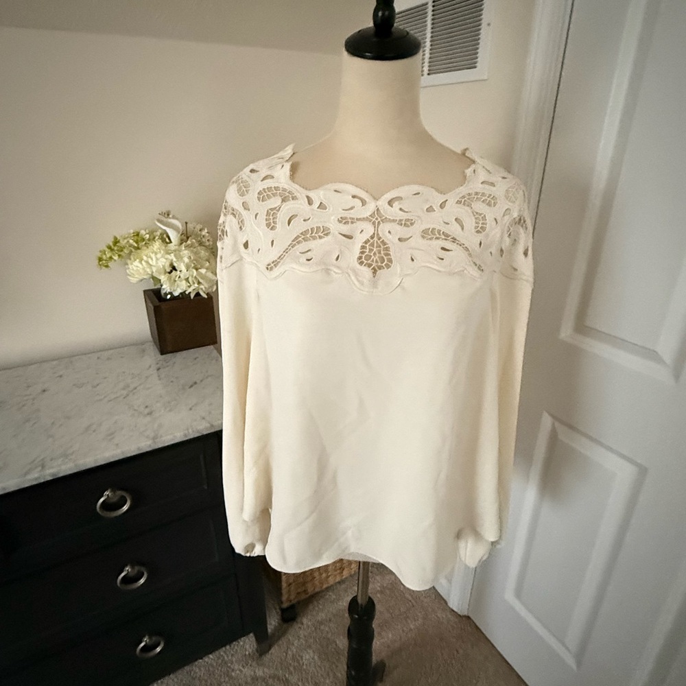 Chic Jonathan Simkhai NEW Cream Lace Women's Blouse